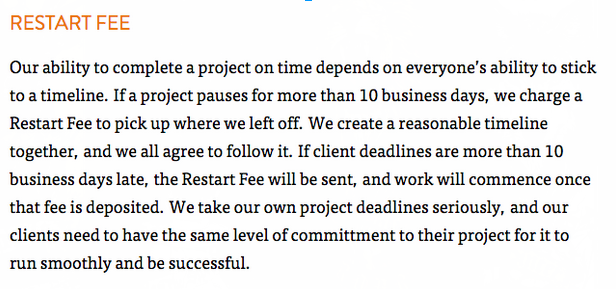 restart fee