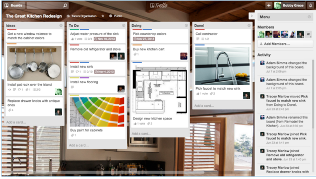 Screenshot of Trello
