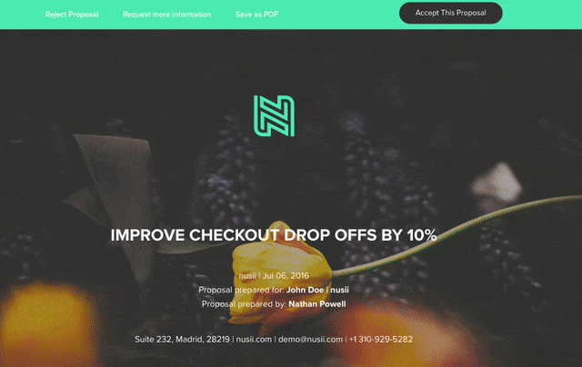 Nusii Abandone Cart Accept Proposal Gif