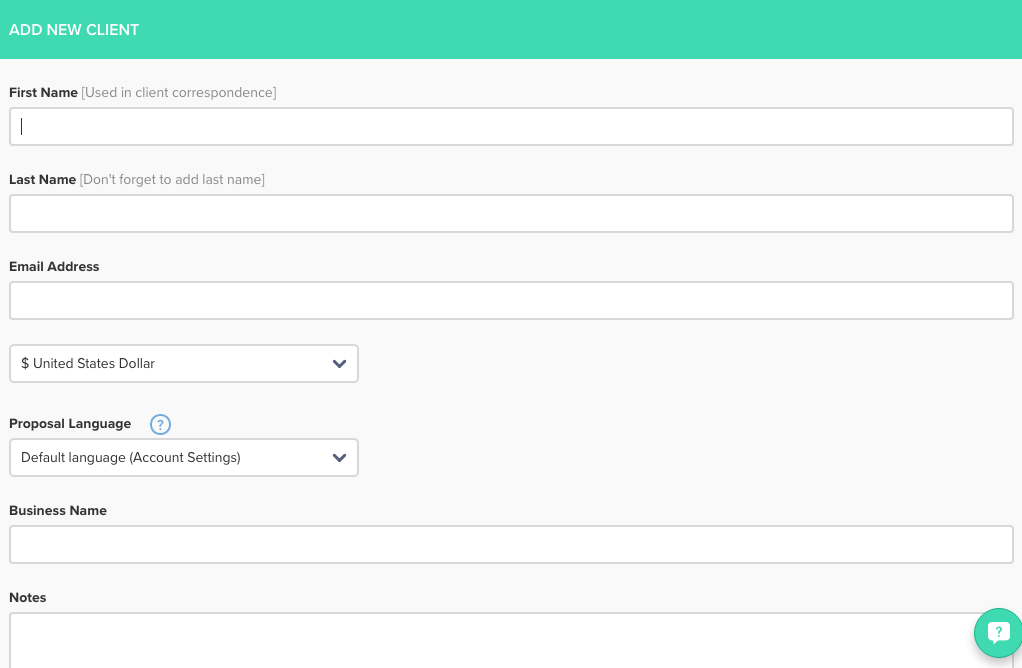 Add Client Form