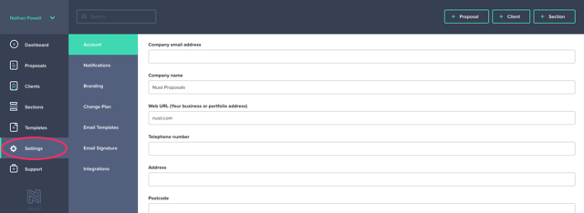 Click Settings Menu