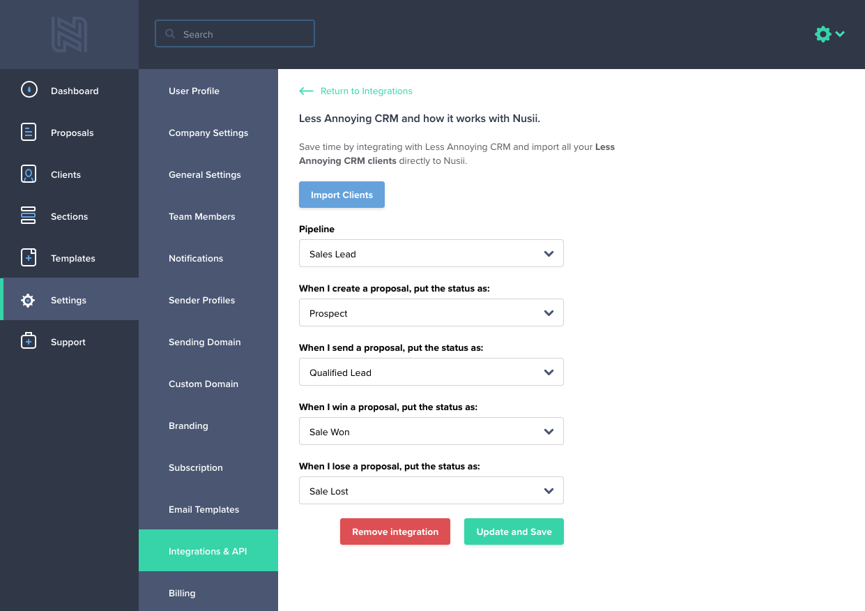 Less Annoying CRM select statuses