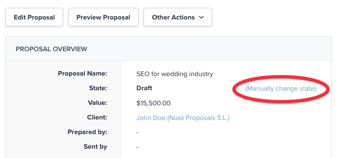 Manually Change proposal Status