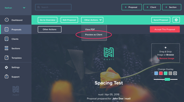 Preview as Client
