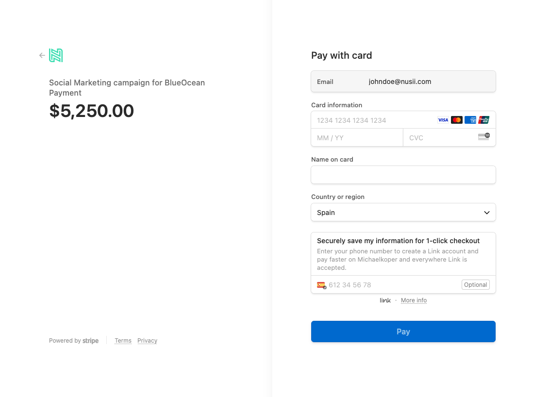 Stripe Checkout Page