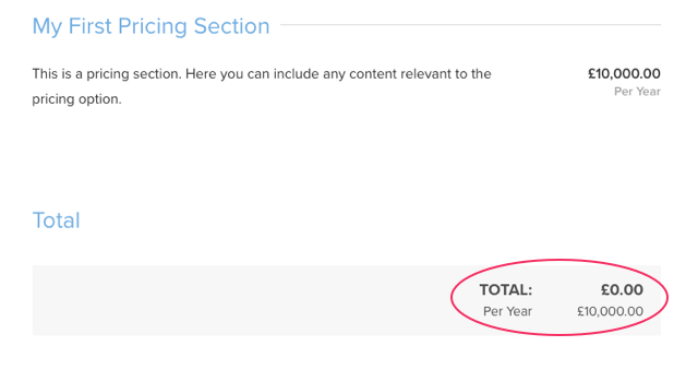 Proposal Total Amount
