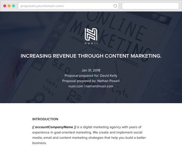 Nusii Content Marketing Template